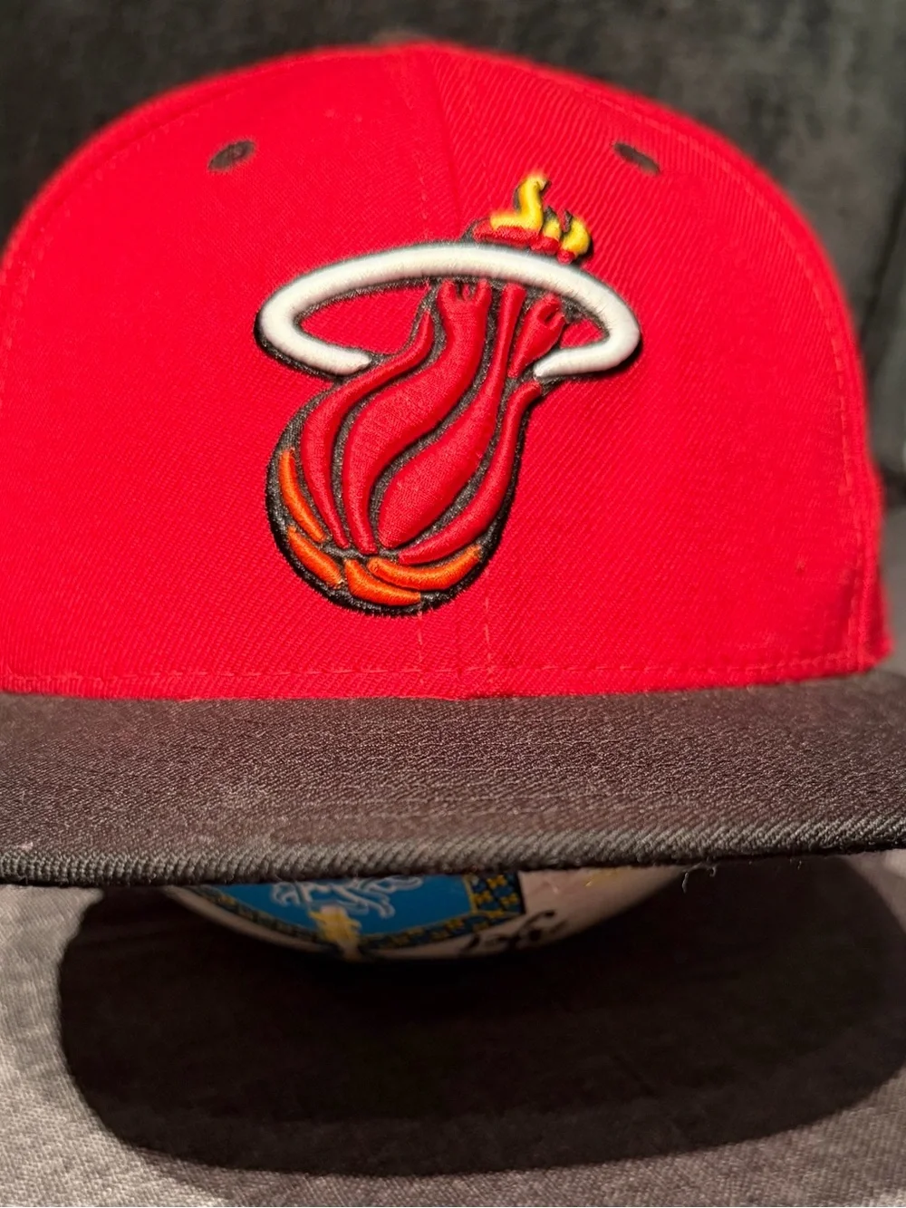 NBA Red and Black Miami Heat Logo Snapback
